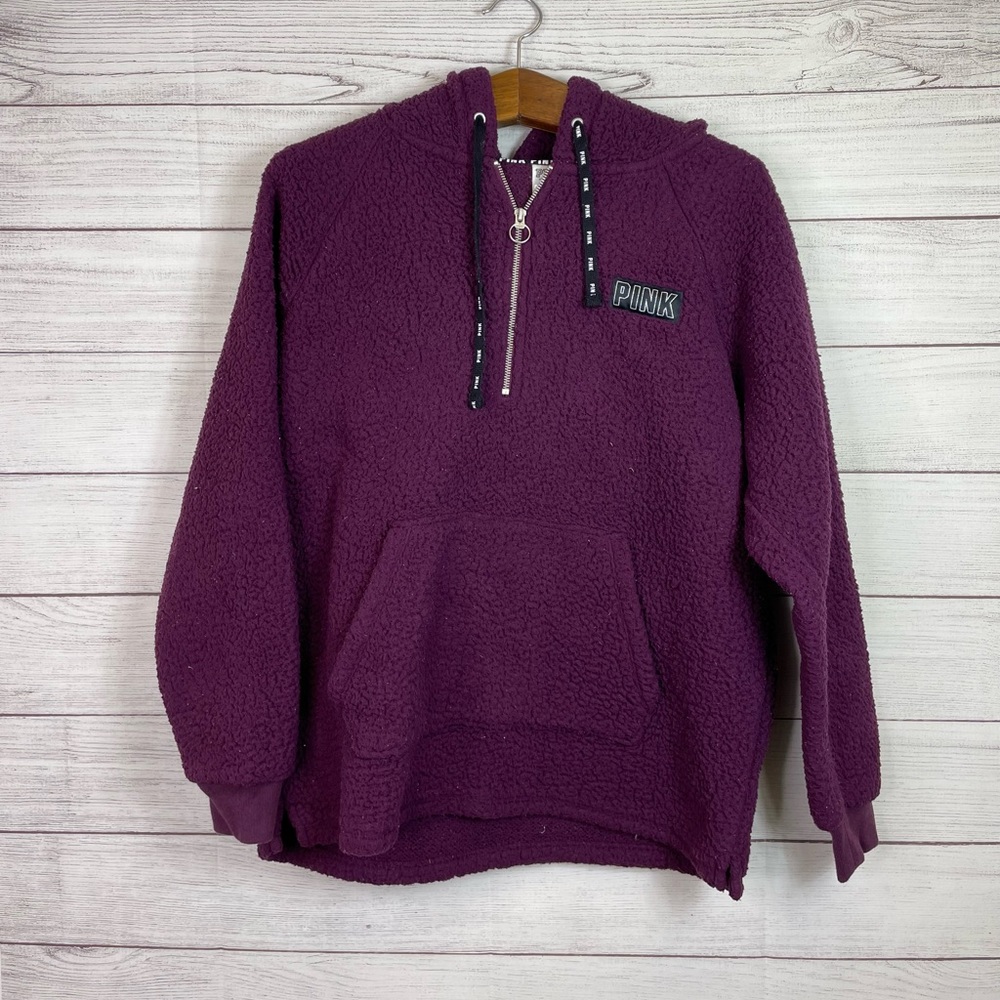 Women’s Pink Victoria’s Secret Half Zip Up Hoodie